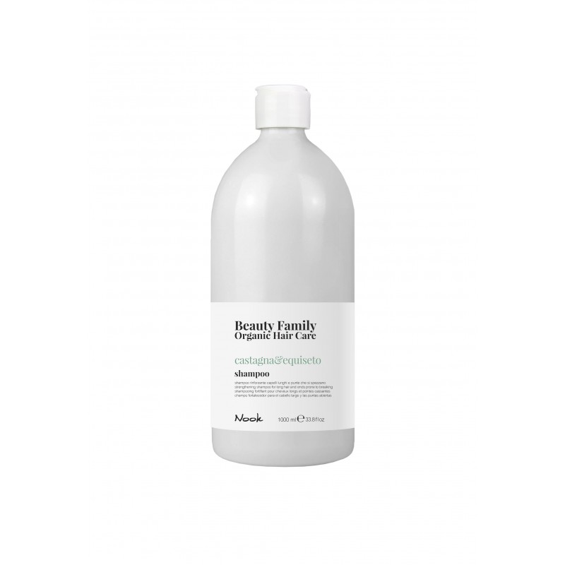 Nook Beauty Family Organic shampoo (castagna&equiseto) til langt hår. hjælper med split ender 1000 ml.