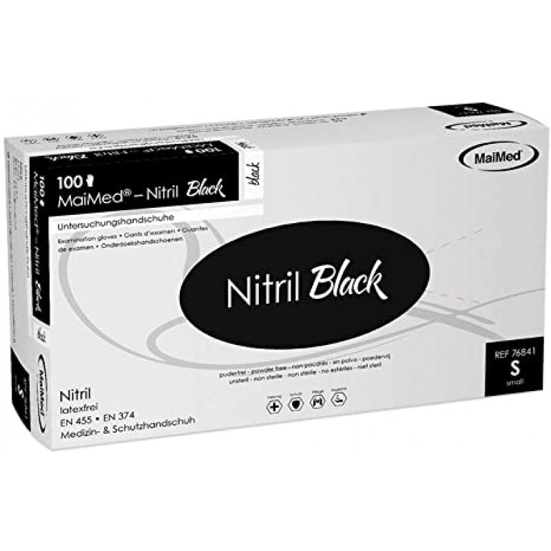 NITRIL handsker str. Small BLACK / Sort