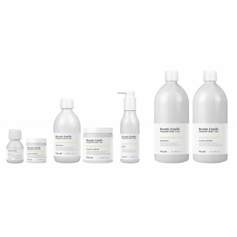 Tilbud startpakke Nook Beauty Family Organic serie (pompelmo rosa&kiwi) til krøllet eller wave hår hår.
