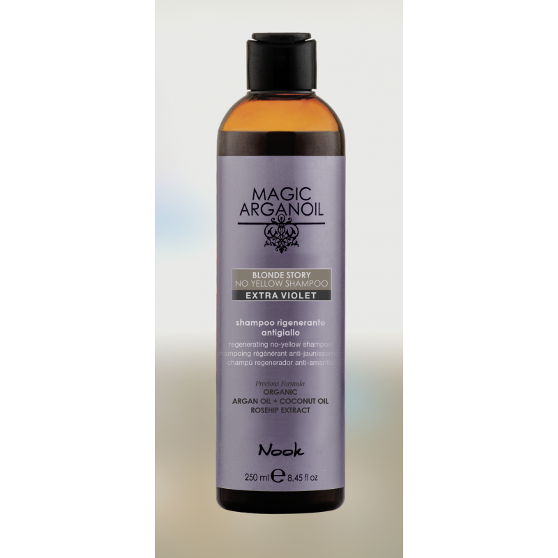 NOOK MAGIC ARGANOIL BLONDE STORY NO YELLOW / SILVER SHAMPOO 250 ML. EXTRA VIOLET vejl. 149 kr