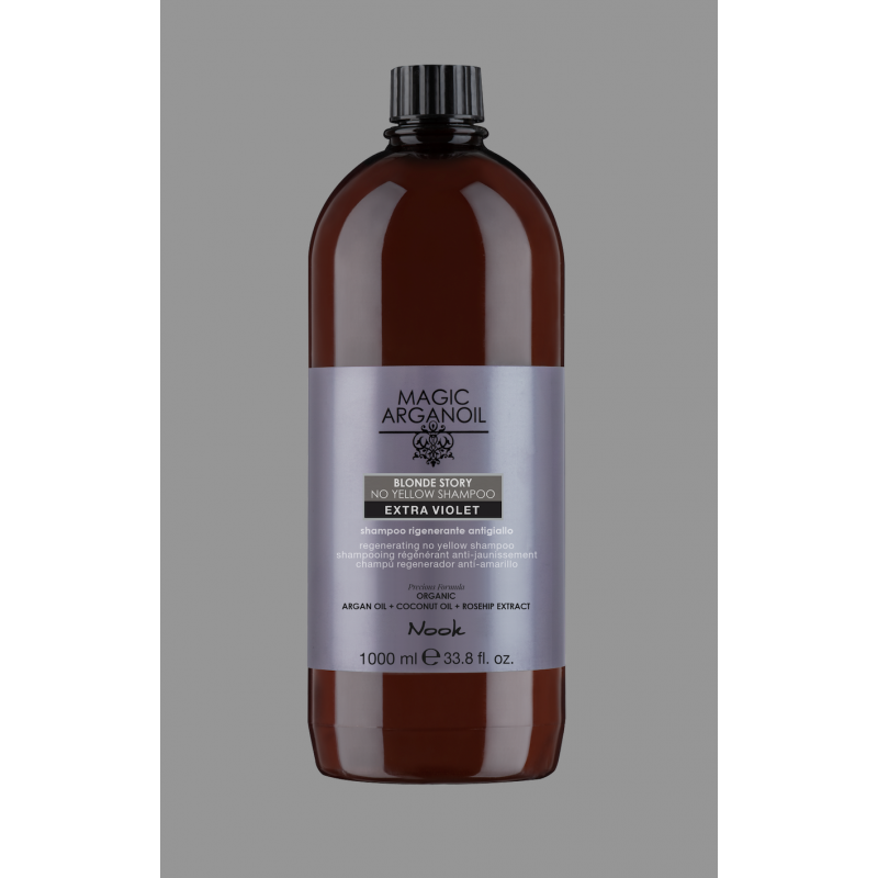 NOOK MAGIC ARGANOIL BLONDE STORY NO YELLOW / SILVER SHAMPOO 1000 ML. EXTRA VIOLET vejl. 299 kr