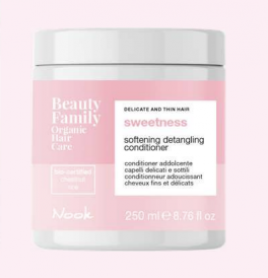 NOOKBEAUTYFAMILYSWEETNESSSOOTHINGDETANGLINGCONDITIONERDELICATEANDTHINHAIR250MLVejl149kr-20